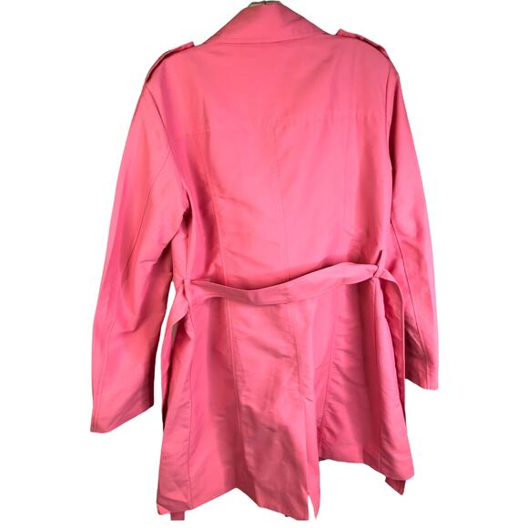 Max&Co. Trench Coat‎ Womens Pink Sz 6 Belted Jacket double breasted - Picture 3 of 12